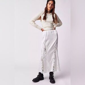 Free People White Lace Detail Maxi Skirt | Function & Fringe Edit
